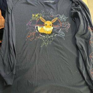 Pokémon Eevee Evolution Long Sleeve T-Shirt 3XL Black Mad Engine Poke Ball sleev